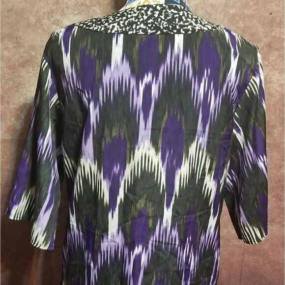 MICHAEL Michael Kors purple/animal print blouse - Picture 4 of 6